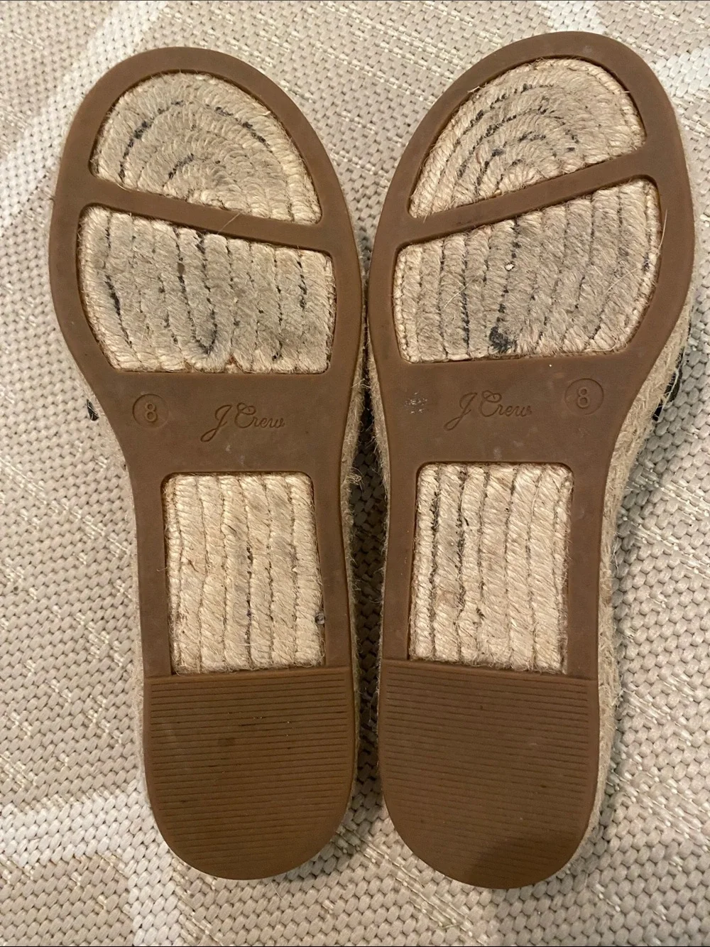 J.Crew Black Woven Raffia Strap Espadrille Sandal